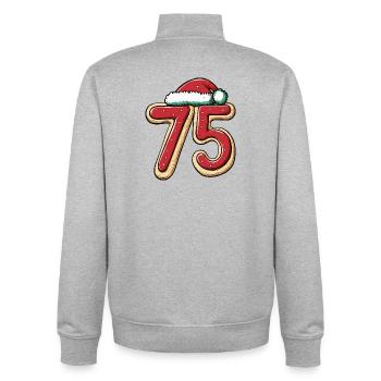 75 Number Biscuit Christmas - Unisex Organic Zip Sweatshirt by Stanley/Stella - heather grey - Back - AI Model Male 185 light (185cm)