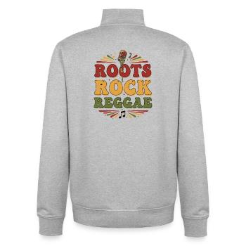 Roots Rock Reggae - Unisex Organic Zip Sweatshirt von Stanley/Stella - Grau meliert - Hinten - AI Model Male 185 light (185cm)