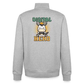 gaming gaming gaming - Unisex Organic Zip Sweatshirt by Stanley/Stella - heather grey - Back - AI Model Male 185 light (185cm)