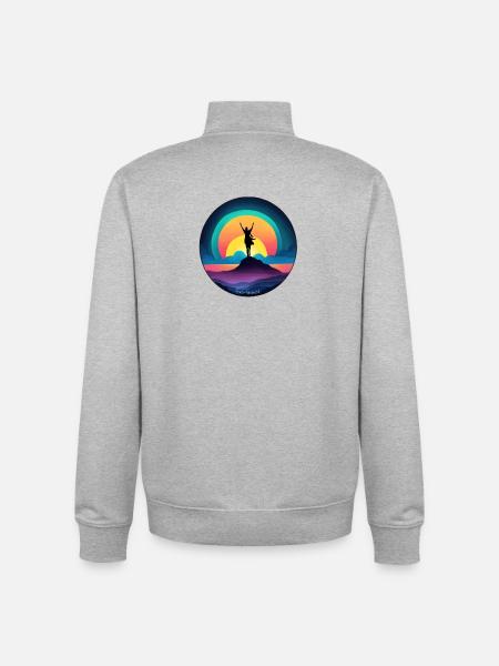 Serenity at sunrise - Unisex Organic Zip Sweatshirt by Stanley/Stella - heather grey