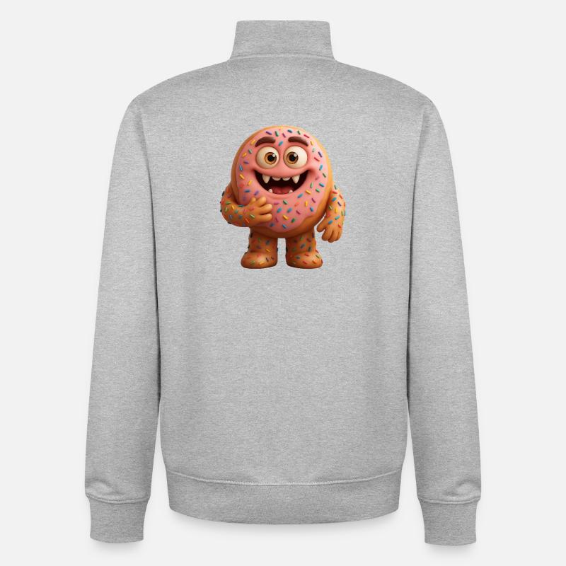 Beignet - Sweat zippé unisexe en coton bio Stanley/Stella - gris chiné