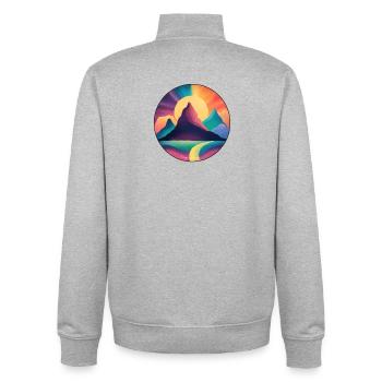 Berge in der leuchtenden Sonne - Unisex Organic Zip Sweatshirt von Stanley/Stella - Grau meliert - Hinten - AI Model Male 185 light (185cm)