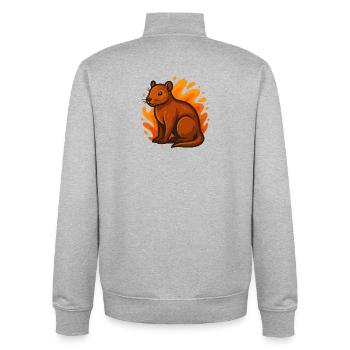 Agouti in flammendem Orange - Unisex Organic Zip Sweatshirt von Stanley/Stella - Grau meliert - Hinten - AI Model Male 185 light (185cm)
