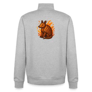 Flaming Armadillo - Unisex Organic Zip Sweatshirt by Stanley/Stella - heather grey - Back - AI Model Male 185 light (185cm)