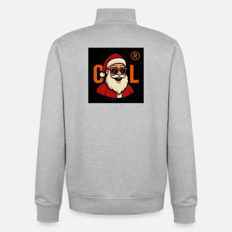 Sinterklaas avec lunettes de soleil - Sweat zippé unisexe en coton bio Stanley/Stella - gris chiné