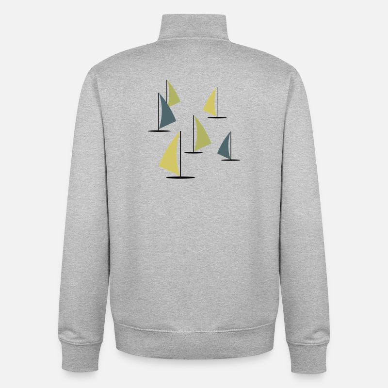 abstrakte bunte Windsurfer - Unisex Organic Zip Sweatshirt von Stanley/Stella - Grau meliert