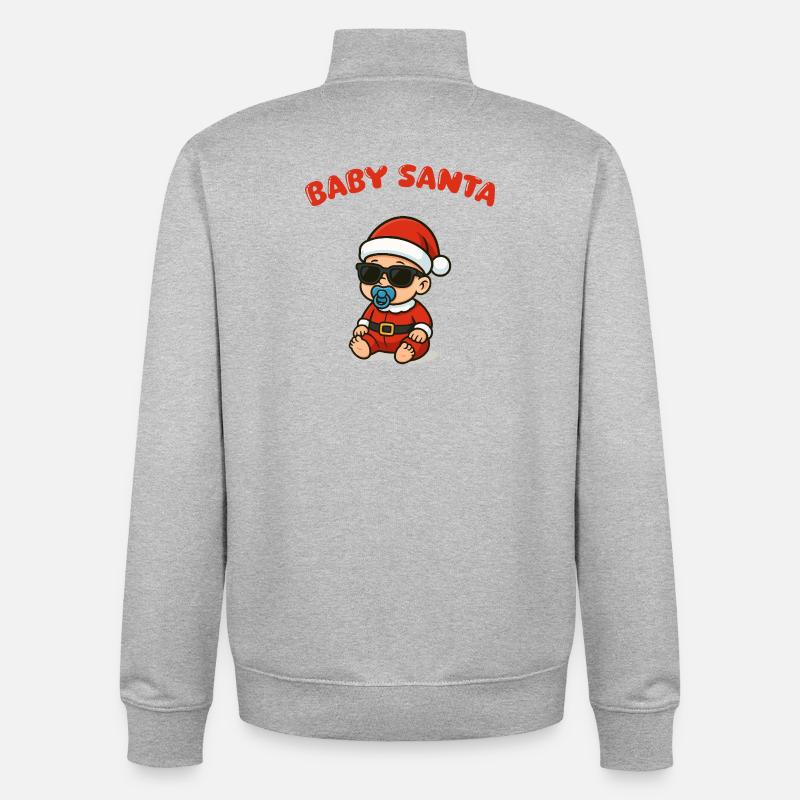 Bébé Père Noël Noël - Sweat zippé unisexe en coton bio Stanley/Stella - gris chiné