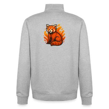 Brennender Roter Panda - Unisex Organic Zip Sweatshirt von Stanley/Stella - Grau meliert - Hinten - AI Model Male 185 light (185cm)