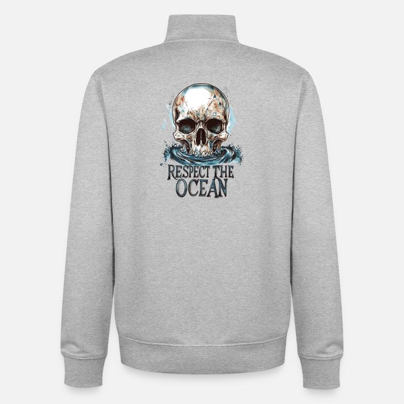 Diver Ocean Respect Dive - Unisex Organic Zip Sweatshirt von Stanley/Stella - Grau meliert