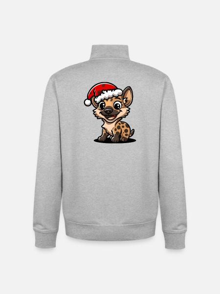 Hyäne Weihnachten - Unisex Organic Zip Sweatshirt von Stanley/Stella - Grau meliert