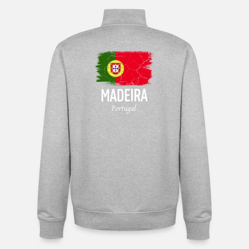 Madère - Sweat zippé unisexe en coton bio Stanley/Stella - gris chiné