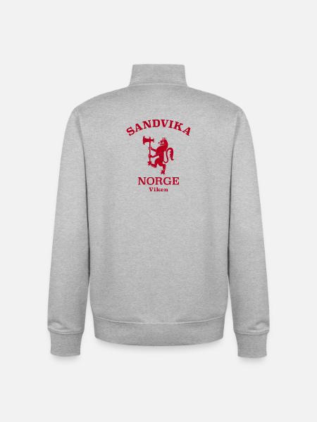 Sandvika Norge Norway - Unisex Organic Zip Sweatshirt by Stanley/Stella - heather grey