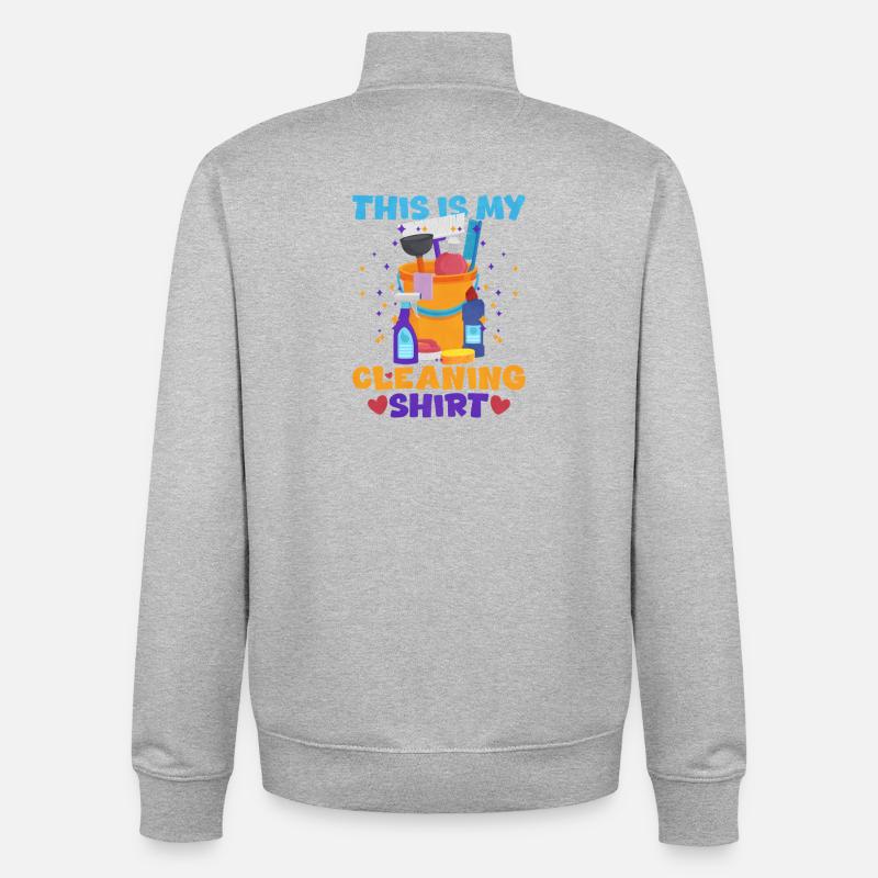 C’est ma chemise de nettoyage - Sweat zippé unisexe en coton bio Stanley/Stella - gris chiné