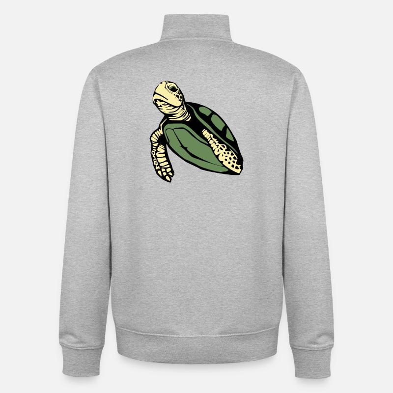 Tortue Tortues - Sweat zippé unisexe en coton bio Stanley/Stella - gris chiné