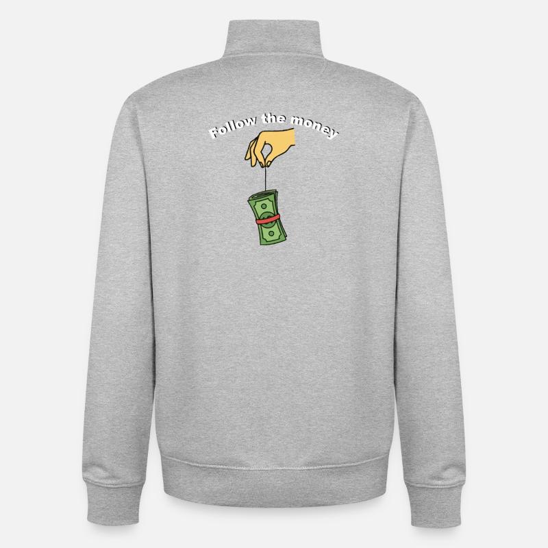 Suis l’argent - Sweat zippé unisexe en coton bio Stanley/Stella - gris chiné