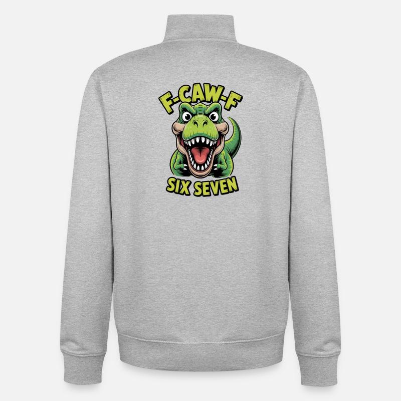 Cawing Rex Six Seven Tee - Unisex Organic Zip Sweatshirt von Stanley/Stella - Grau meliert