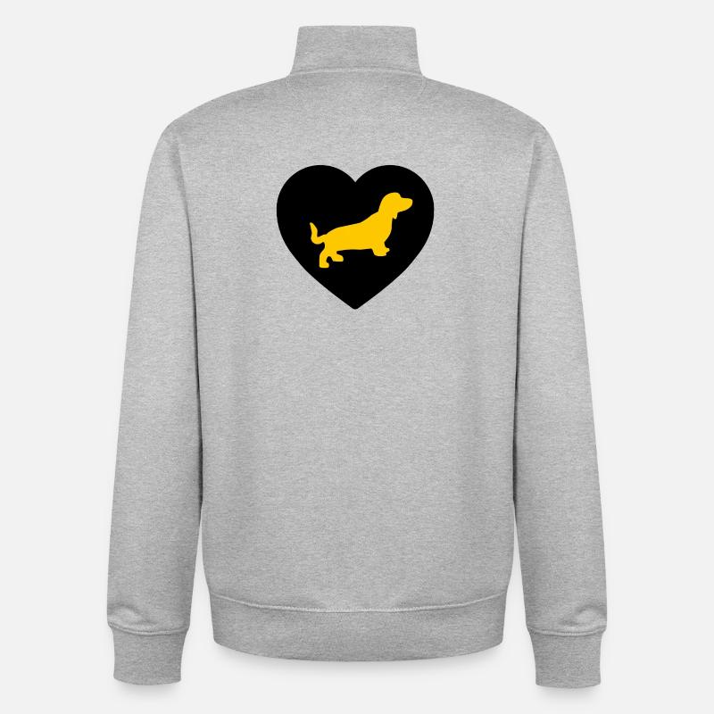 Dackel - Unisex Organic Zip Sweatshirt von Stanley/Stella - Grau meliert