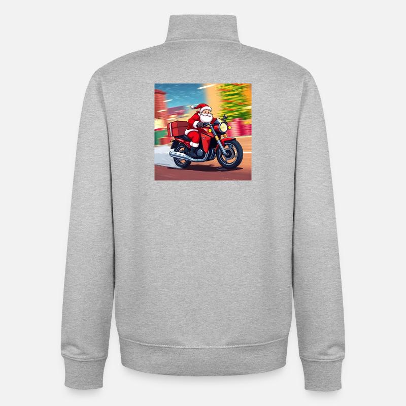 Le renne le plus rapide du Père Noël - Sweat zippé unisexe en coton bio Stanley/Stella - gris chiné