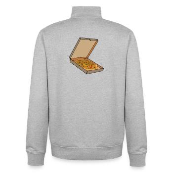 Pizzakarton-Pop-Art-Stück - Unisex Organic Zip Sweatshirt von Stanley/Stella - Grau meliert - Hinten - AI Model Male 185 light (185cm)