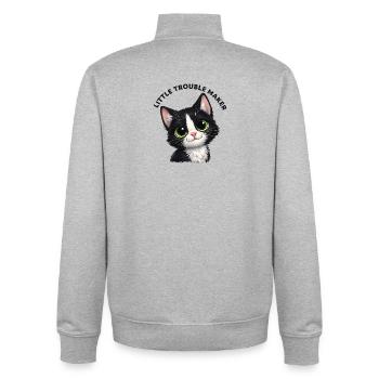 Little Trouble Maker - Unisex Organic Zip Sweatshirt by Stanley/Stella - heather grey - Back - AI Model Male 185 light (185cm)