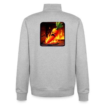 carrot - Unisex Organic Zip Sweatshirt by Stanley/Stella - heather grey - Back - AI Model Male 185 light (185cm)