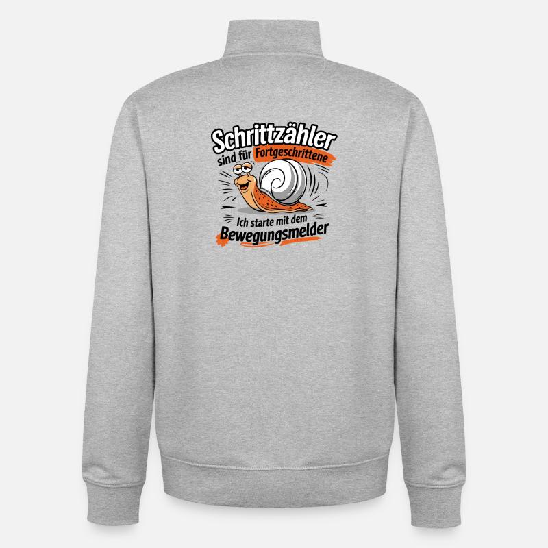 Pedometers are for advanced users - Unisex Organic Zip Sweatshirt by Stanley/Stella - heather grey