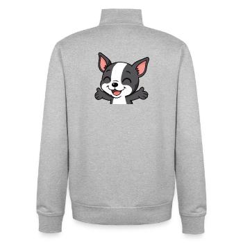 Boston - Hugs - Unisex Organic Zip Sweatshirt by Stanley/Stella - heather grey - Back - AI Model Male 185 light (185cm)