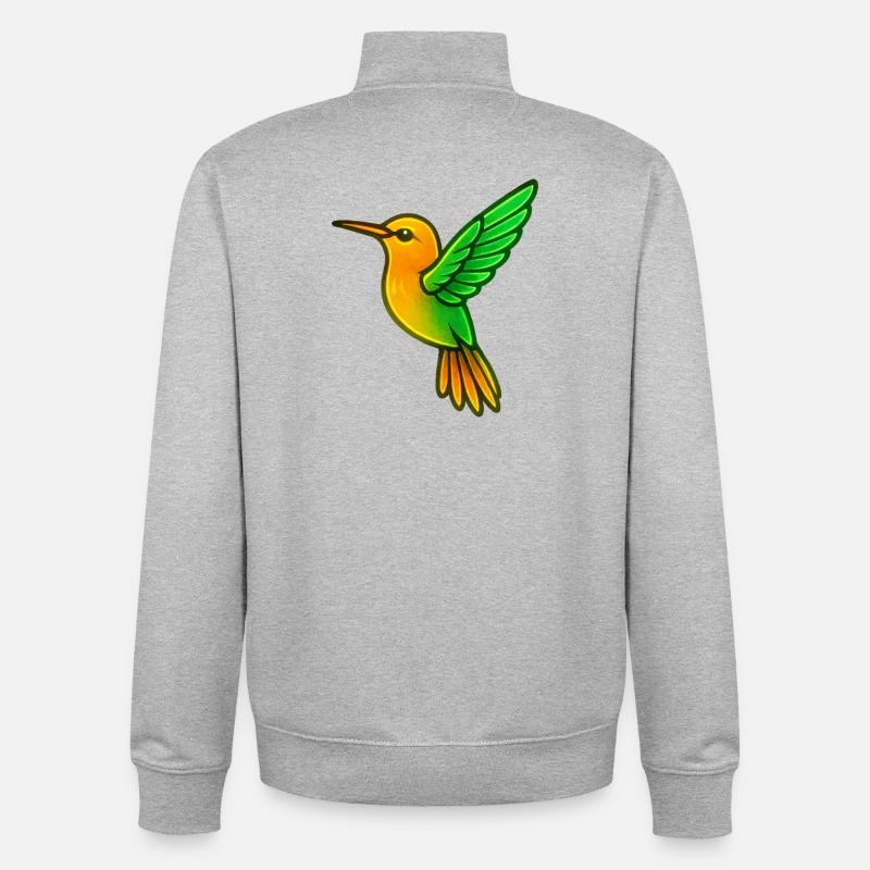 Kolibri Vogel - Unisex Organic Zip Sweatshirt von Stanley/Stella - Grau meliert