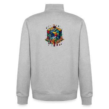 Earth in Color Block Cube - Unisex Organic Zip Sweatshirt by Stanley/Stella - heather grey - Back - AI Model Male 185 light (185cm)