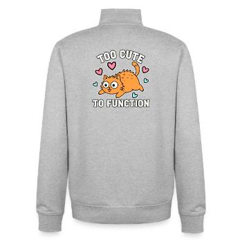 Trop mignonne pour fonctionner Niedliche Katze zu Süss - Sweat zippé unisexe en coton bio Stanley/Stella - gris chiné - Dos - AI Model Male 185 light (185cm)