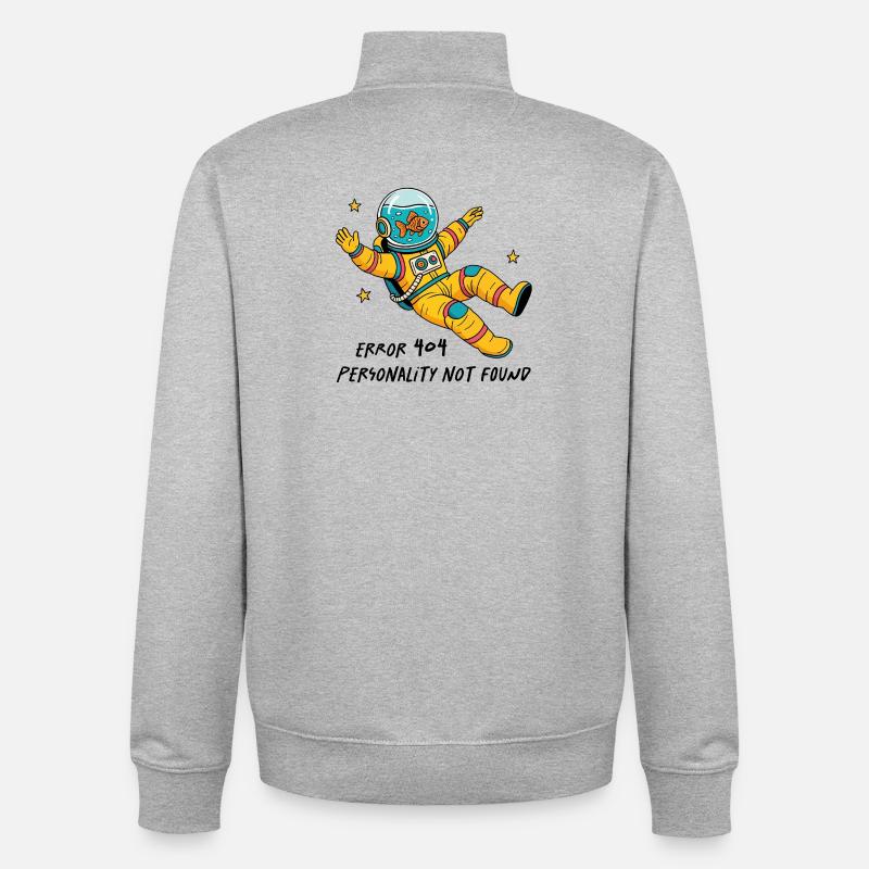 Error 404, personality not found - Sweat zippé unisexe en coton bio Stanley/Stella - gris chiné