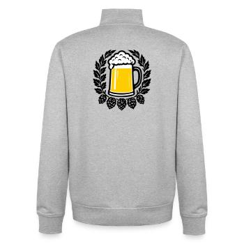 Bier - Unisex Organic Zip Sweatshirt by Stanley/Stella - heather grey - Back - AI Model Male 185 light (185cm)