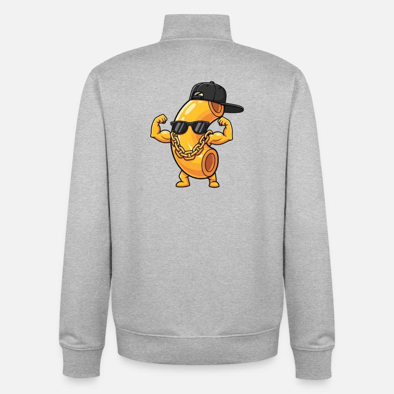 Mac n Cheese fun gift idea - Unisex Organic Zip Sweatshirt by Stanley/Stella - heather grey
