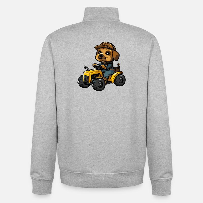 Wal Traktor Farmer - Unisex Organic Zip Sweatshirt von Stanley/Stella - Grau meliert