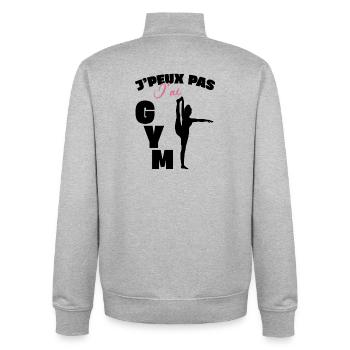 Gymnastique Cadeau Je Peux Pas J'ai Gym - Sweat zippé unisexe en coton bio Stanley/Stella - gris chiné - Dos - AI Model Male 185 light (185cm)