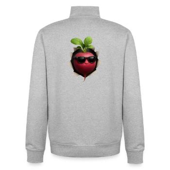Radish - Unisex Organic Zip Sweatshirt by Stanley/Stella - heather grey - Back - AI Model Male 185 light (185cm)