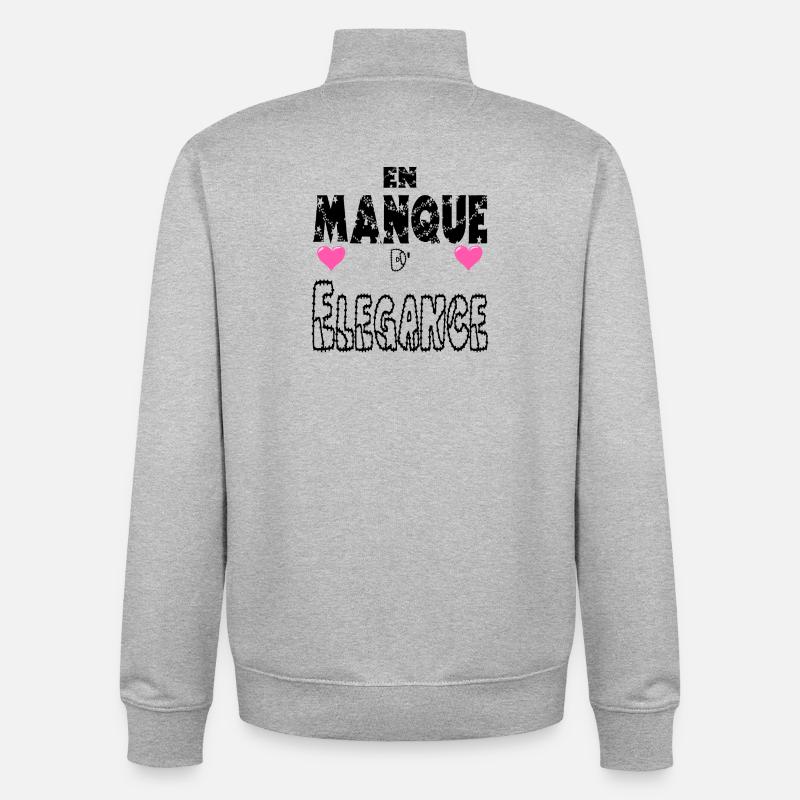 Lacking elegance - Unisex Organic Zip Sweatshirt by Stanley/Stella - heather grey