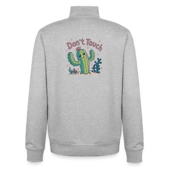 Cactus Dont Touch - Unisex Organic Zip Sweatshirt by Stanley/Stella - heather grey - Back - AI Model Male 185 light (185cm)