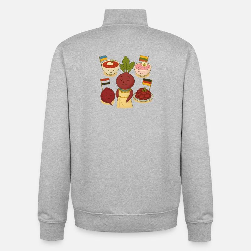 beetroot - Unisex Organic Zip Sweatshirt by Stanley/Stella - heather grey