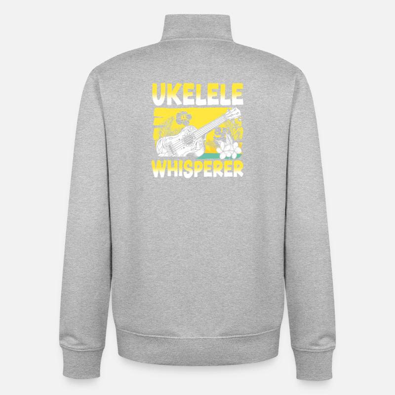 Hawaiian Ukulele Uke Ukulele - Unisex Organic Zip Sweatshirt by Stanley/Stella - heather grey