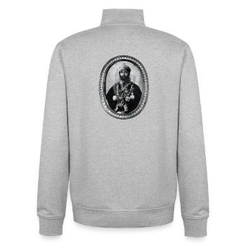 Haile Selassie Jah Rastafari Royal Reggae Roots - Unisex Organic Zip Sweatshirt by Stanley/Stella - heather grey - Back - AI Model Male 185 light (185cm)