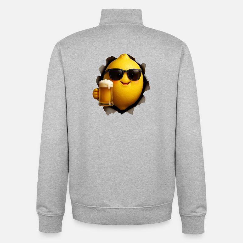 Zitrone Bier Lemon - Unisex Organic Zip Sweatshirt von Stanley/Stella - Grau meliert