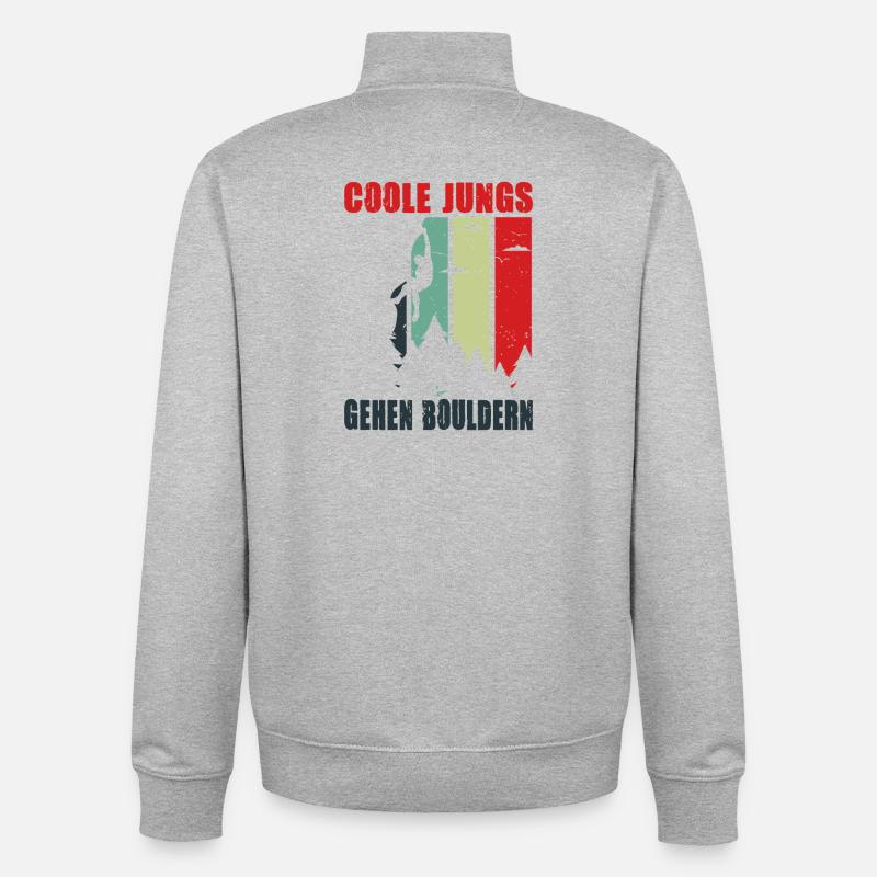 Bouldern Geschenke Klettern Kletterer Boulderer - Unisex Organic Zip Sweatshirt von Stanley/Stella - Grau meliert