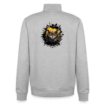 Owl Night Owl Splatter - Unisex Organic Zip Sweatshirt by Stanley/Stella - heather grey - Back - AI Model Male 185 light (185cm)