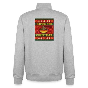 Ramen Christmas Japanese Food Lover - Unisex Organic Zip Sweatshirt by Stanley/Stella - heather grey - Back - AI Model Male 185 light (185cm)