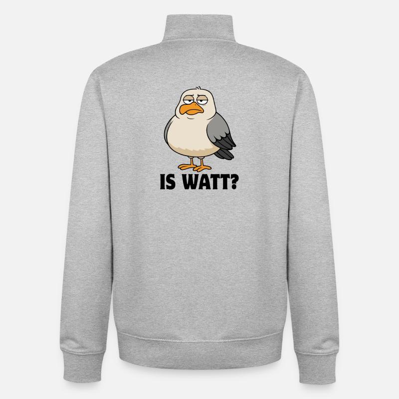Möwe - Is Watt? - Nordsee - Geschenk - Unisex Organic Zip Sweatshirt von Stanley/Stella - Grau meliert