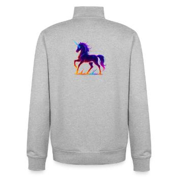 Flammender Neonmais - Unisex Organic Zip Sweatshirt von Stanley/Stella - Grau meliert - Hinten - AI Model Male 185 light (185cm)