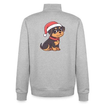 Puppy Christmas Cartoon - Unisex Organic Zip Sweatshirt by Stanley/Stella - heather grey - Back - AI Model Male 185 light (185cm)