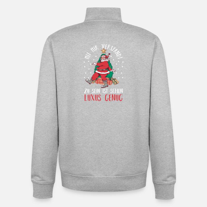 Noël du Père Noël - Sweat zippé unisexe en coton bio Stanley/Stella - gris chiné