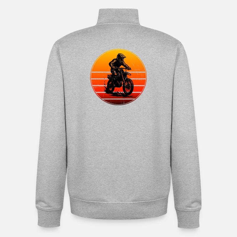 Statement for all motocross - Unisex Organic Zip Sweatshirt by Stanley/Stella - heather grey